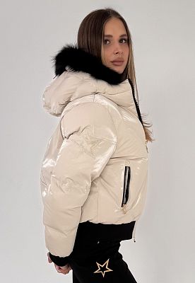 Превью Женская горнолыжная куртка Куртка горнолыжная HIGH SOCIETY Victoria Nebula Cream